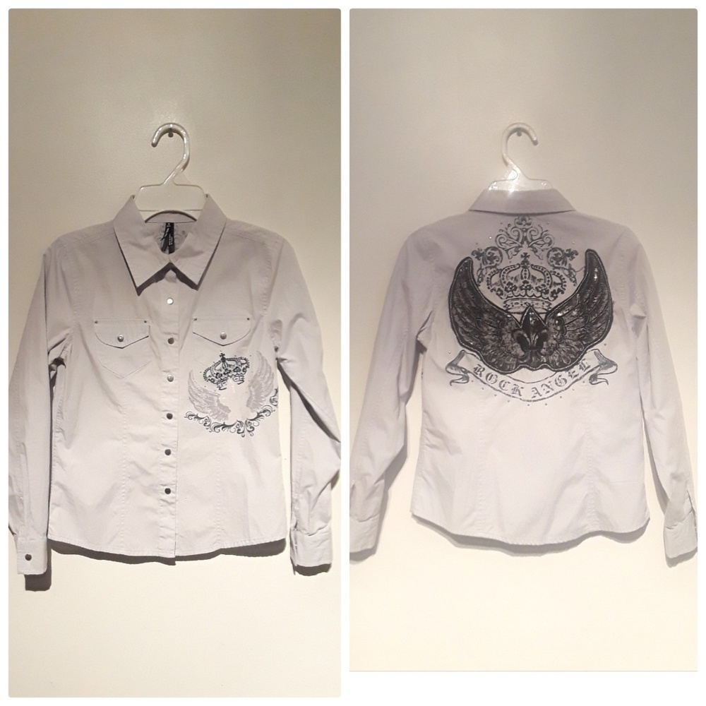 Star Ride Snap Button Shirt Girls Medium 10 - 12